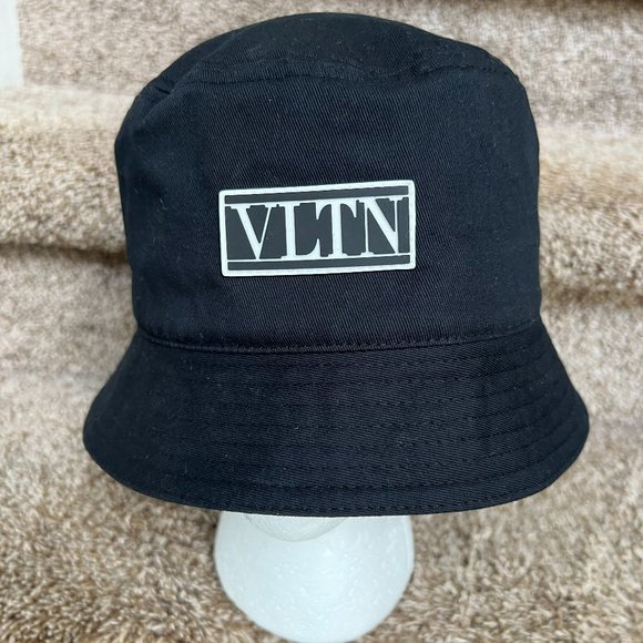 Valentino Men's Black VLTN Pop Print Bucket Hat